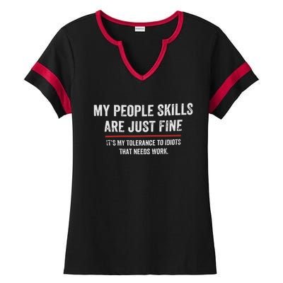 My People Skills Are Fine Cool Ladies Halftime Notch Neck Tee