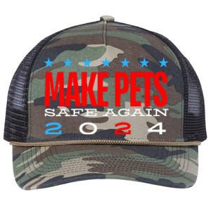 Make Pets Safe Again Debate Election 2024 Donald Trump Retro Rope Trucker Hat Cap