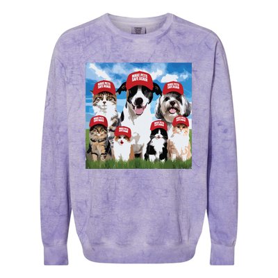 Make Pets Safe Again Democratic Republican Colorblast Crewneck Sweatshirt