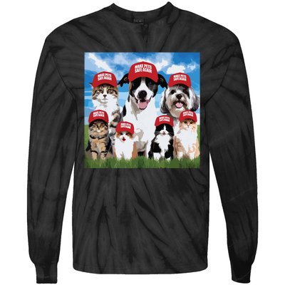 Make Pets Safe Again Democratic Republican Tie-Dye Long Sleeve Shirt