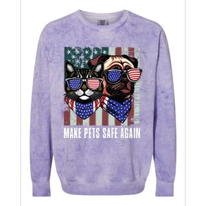 Make Pets Safe Again Trump Harris Debate Eating The Dogs Cat Colorblast Crewneck Sweatshirt