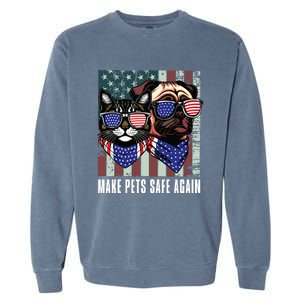 Make Pets Safe Again Trump Harris Debate Eating The Dogs Cat Garment-Dyed Sweatshirt