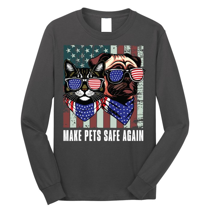 Make Pets Safe Again Trump Harris Debate Eating The Dogs Cat Long Sleeve Shirt