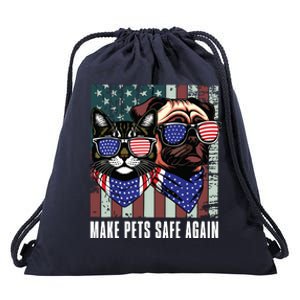 Make Pets Safe Again Trump Harris Debate Eating The Dogs Cat Drawstring Bag