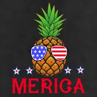 Merica Pineapple Shade Stars And Stripes Funny 4th Of July USA 7 Panel Mesh Trucker Snapback Hat