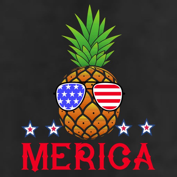 Merica Pineapple Shade Stars And Stripes Funny 4th Of July USA 7 Panel Mesh Trucker Snapback Hat