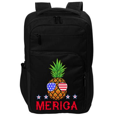 Merica Pineapple Shade Stars And Stripes Funny 4th Of July USA Impact Tech Backpack