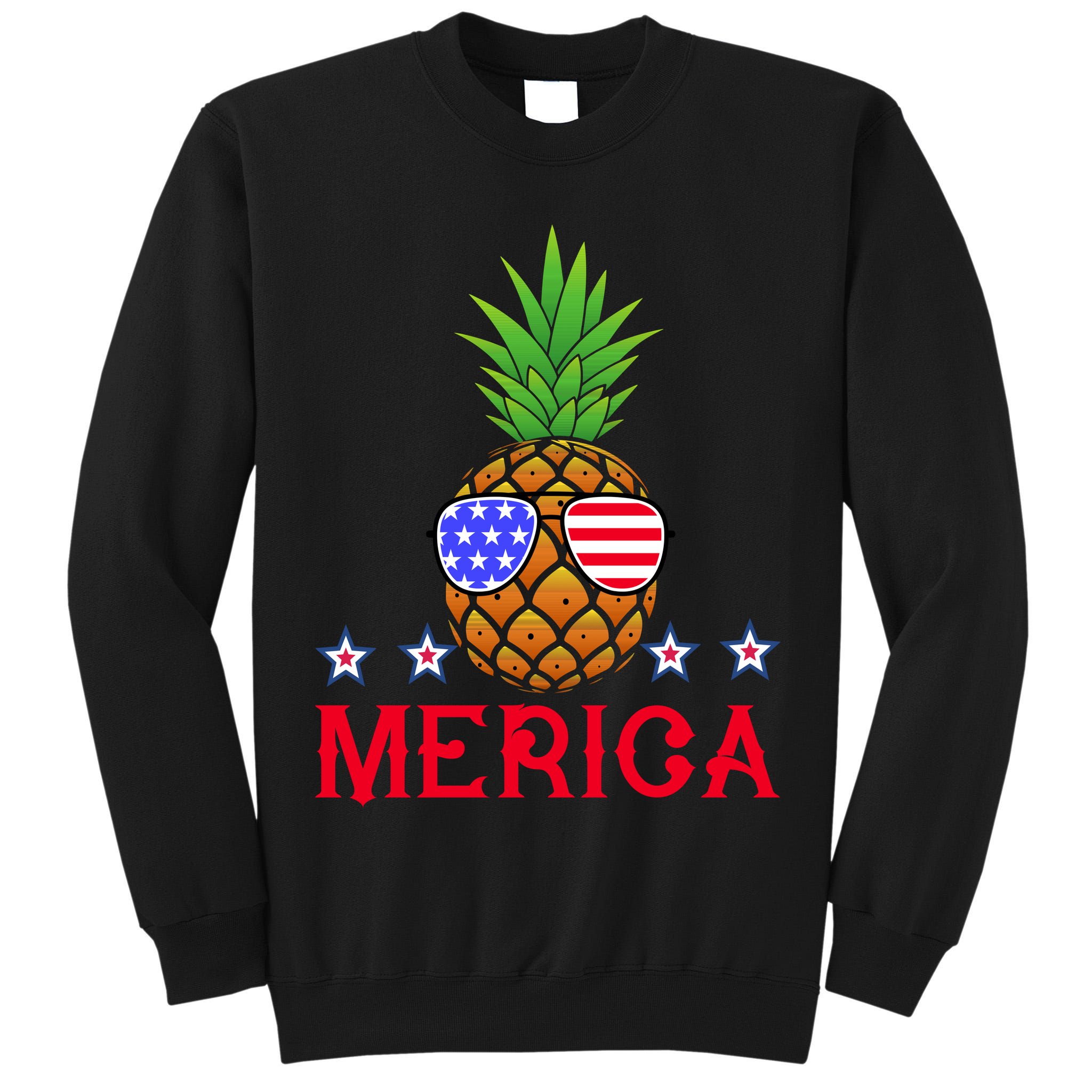 Merica Pineapple Shade Stars And Stripes Funny 4th Of July USA Tall Sweatshirt