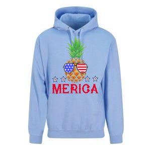 Merica Pineapple Shade Stars And Stripes Funny 4th Of July USA Unisex Surf Hoodie