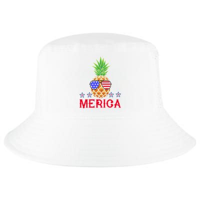 Merica Pineapple Shade Stars And Stripes Funny 4th Of July USA Cool Comfort Performance Bucket Hat