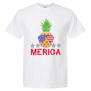 Merica Pineapple Shade Stars And Stripes Funny 4th Of July USA Garment-Dyed Heavyweight T-Shirt