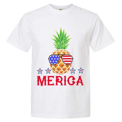 Merica Pineapple Shade Stars And Stripes Funny 4th Of July USA Garment-Dyed Heavyweight T-Shirt