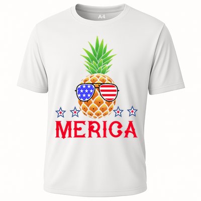 Merica Pineapple Shade Stars And Stripes Funny 4th Of July USA Performance Shirt