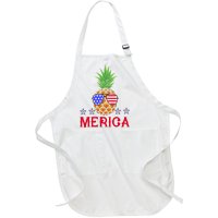 Merica Pineapple Shade Stars And Stripes Funny 4th Of July USA Full-Length Apron With Pockets