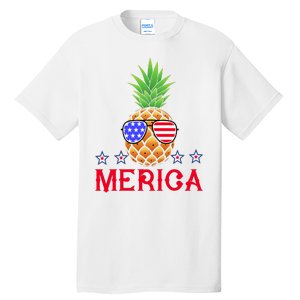 Merica Pineapple Shade Stars And Stripes Funny 4th Of July USA Tall T-Shirt