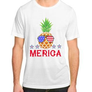 Merica Pineapple Shade Stars And Stripes Funny 4th Of July USA Adult ChromaSoft Performance T-Shirt