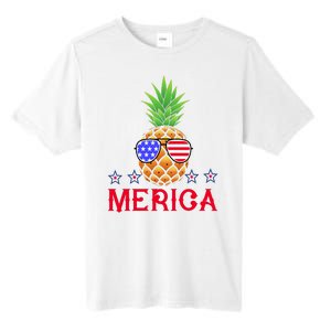 Merica Pineapple Shade Stars And Stripes Funny 4th Of July USA Tall Fusion ChromaSoft Performance T-Shirt