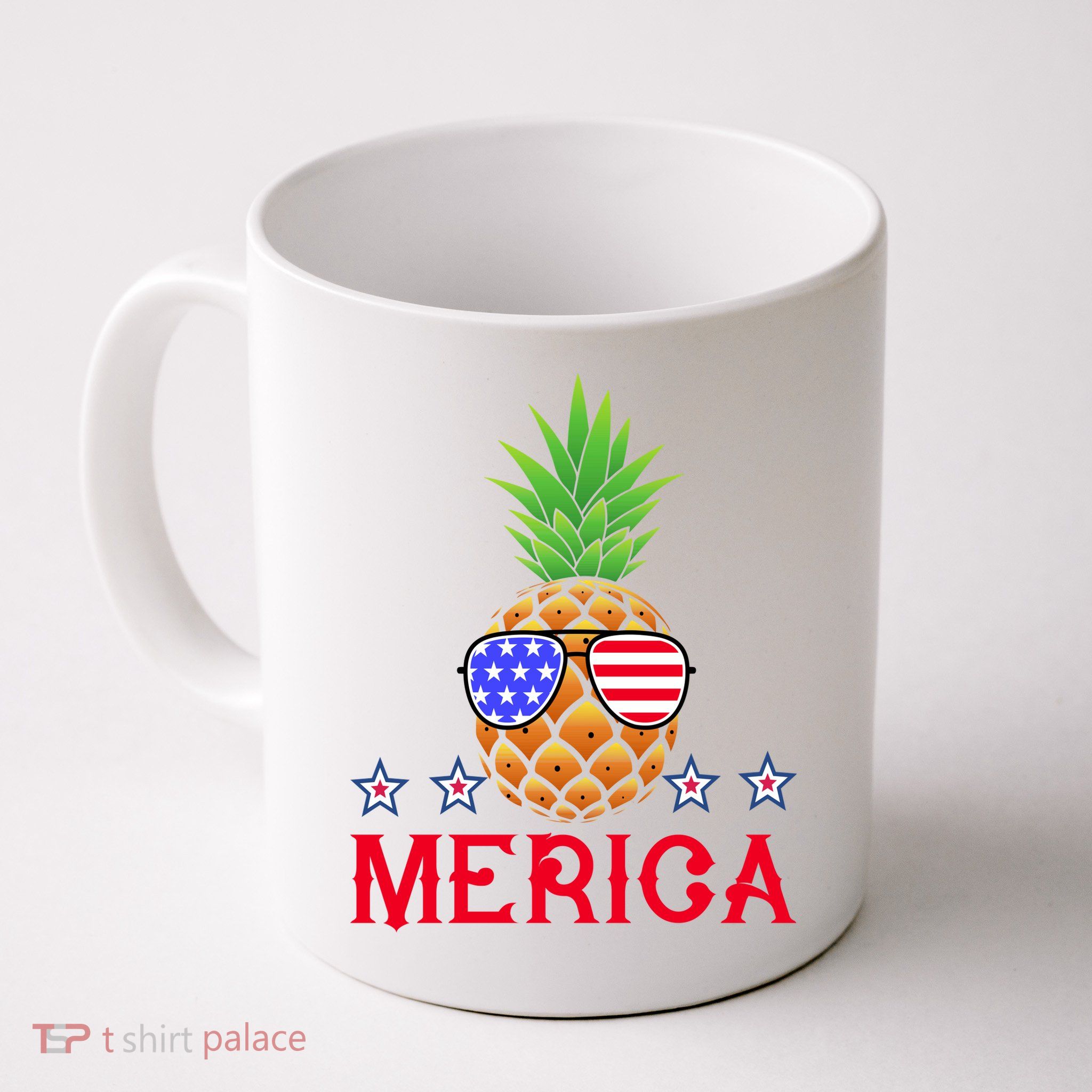 Merica Pineapple Shade Stars And Stripes Funny 4th Of July USA Mug