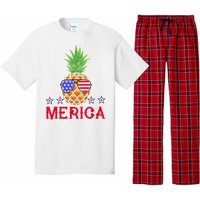 Merica Pineapple Shade Stars And Stripes Funny 4th Of July USA Pajama Set