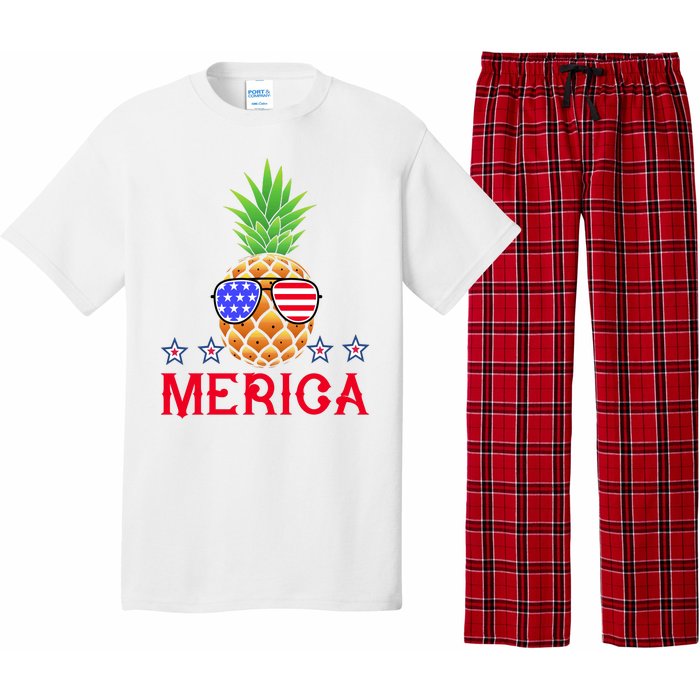 Merica Pineapple Shade Stars And Stripes Funny 4th Of July USA Pajama Set