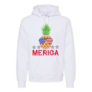 Merica Pineapple Shade Stars And Stripes Funny 4th Of July USA Premium Hoodie