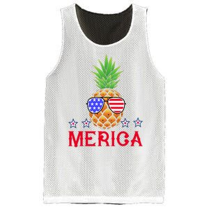 Merica Pineapple Shade Stars And Stripes Funny 4th Of July USA Mesh Reversible Basketball Jersey Tank