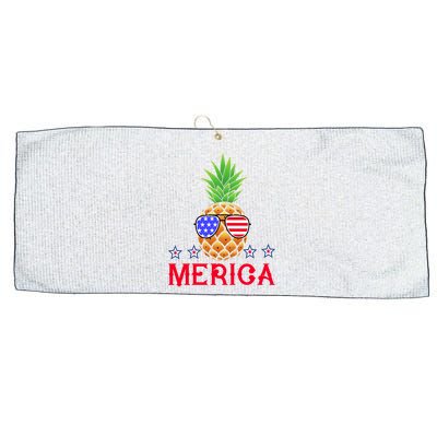 Merica Pineapple Shade Stars And Stripes Funny 4th Of July USA Large Microfiber Waffle Golf Towel