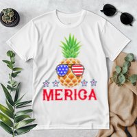 Merica Pineapple Shade Stars And Stripes Funny 4th Of July USA Premium T-Shirt