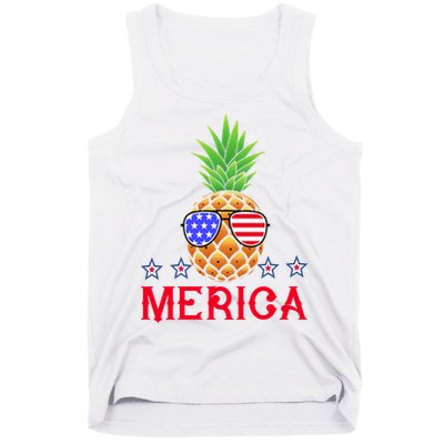 Merica Pineapple Shade Stars And Stripes Funny 4th Of July USA Tank Top