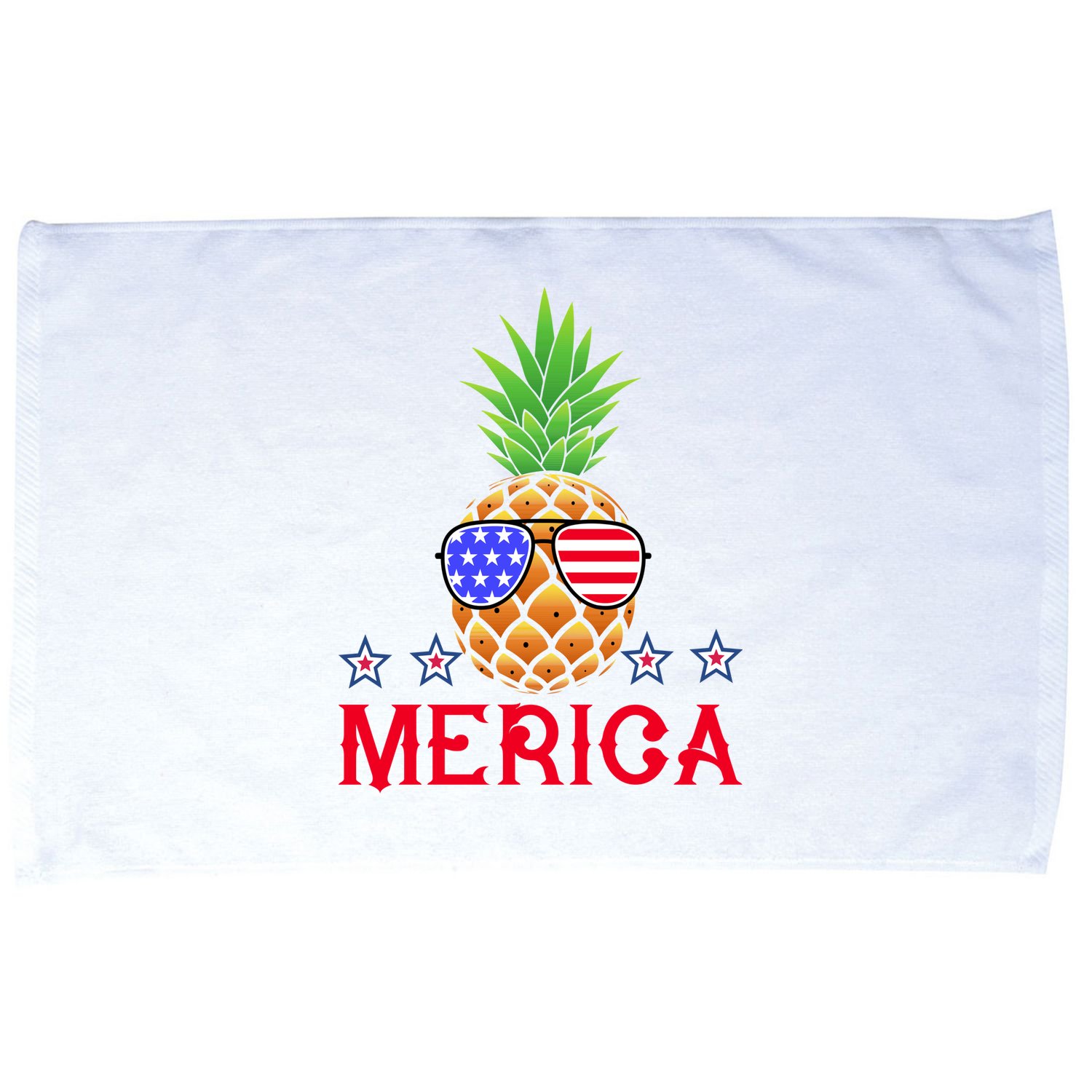 Merica Pineapple Shade Stars And Stripes Funny 4th Of July USA Microfiber Hand Towel