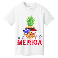 Merica Pineapple Shade Stars And Stripes Funny 4th Of July USA Kids T-Shirt