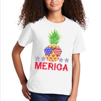 Merica Pineapple Shade Stars And Stripes Funny 4th Of July USA Kids T-Shirt