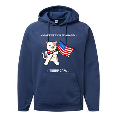 Make Pets Safe Again Patriotic Cat Performance Fleece Hoodie