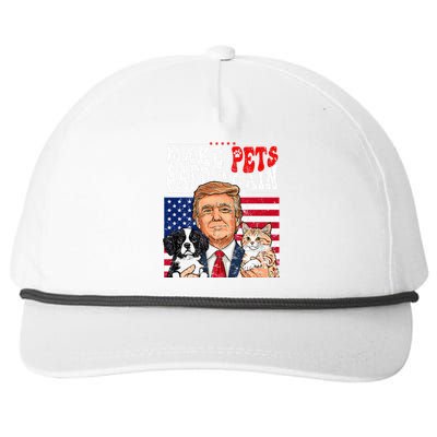 Make Pets Safe Again Trump 2024 Save Our Pets Snapback Five-Panel Rope Hat