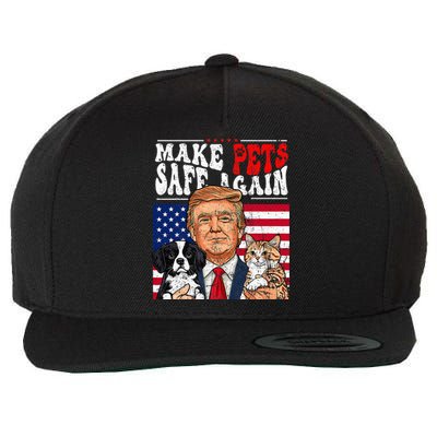 Make Pets Safe Again Trump 2024 Save Our Pets Wool Snapback Cap