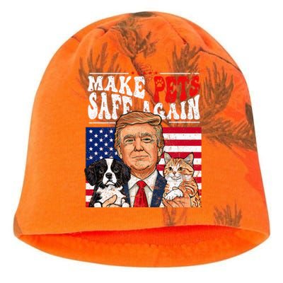 Make Pets Safe Again Trump 2024 Save Our Pets Kati - Camo Knit Beanie