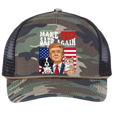 Make Pets Safe Again Trump 2024 Save Our Pets Retro Rope Trucker Hat Cap