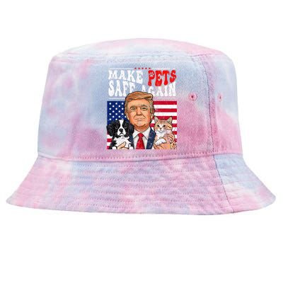 Make Pets Safe Again Trump 2024 Save Our Pets Tie-Dyed Bucket Hat