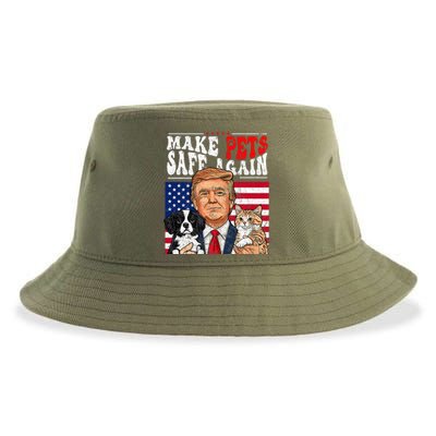 Make Pets Safe Again Trump 2024 Save Our Pets Sustainable Bucket Hat