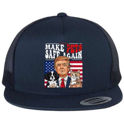 Make Pets Safe Again Trump 2024 Save Our Pets Flat Bill Trucker Hat