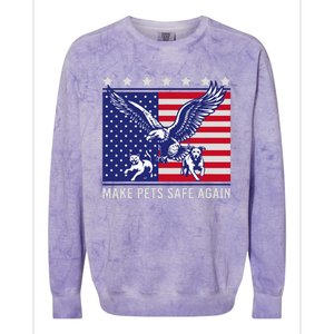 Make Pets Safe Again Trump Harris Debate Eating The Dogs Cat Colorblast Crewneck Sweatshirt