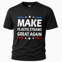 Make Plastic Straws Great Again Trump End Of Paper Straws Cooling Performance Crew T-Shirt