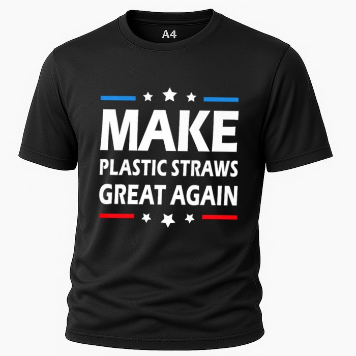 Make Plastic Straws Great Again Trump End Of Paper Straws Cooling Performance Crew T-Shirt
