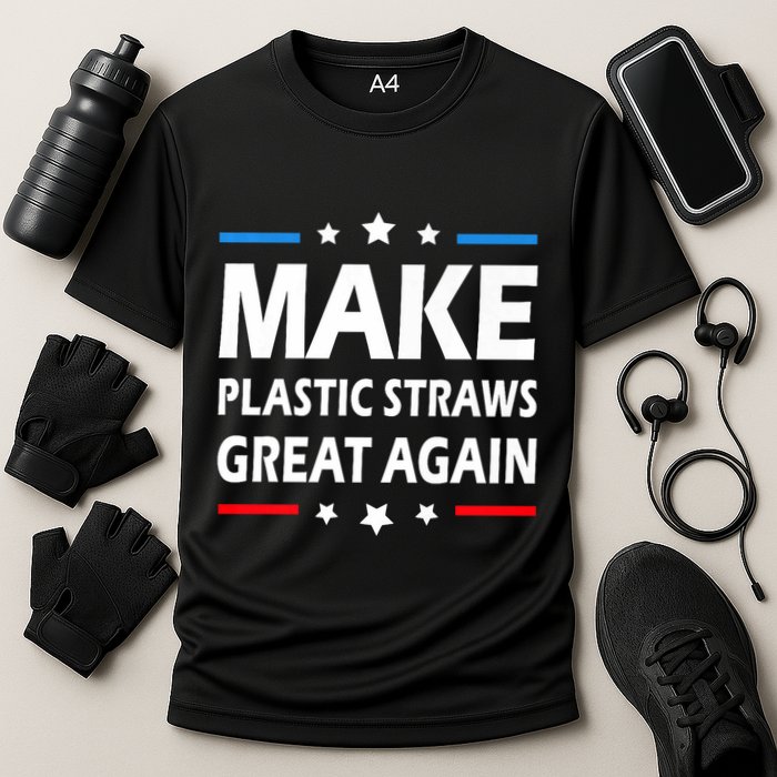Make Plastic Straws Great Again Trump End Of Paper Straws Cooling Performance Crew T-Shirt