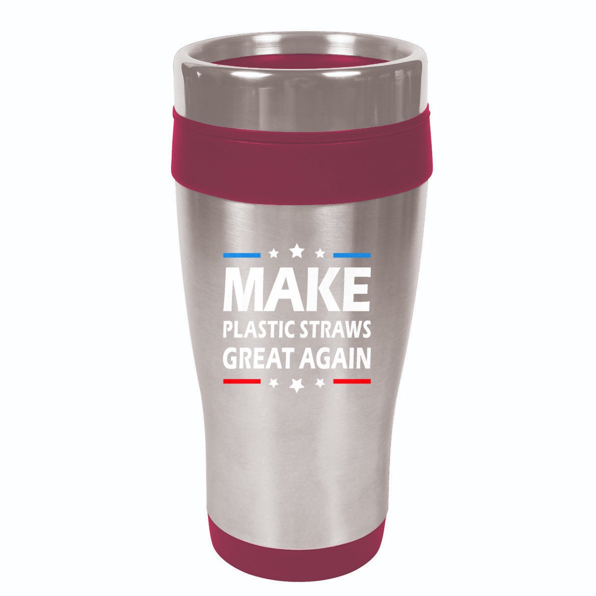 Make Plastic Straws Great Again Trump End Of Paper Straws 16oz Travel Tumbler