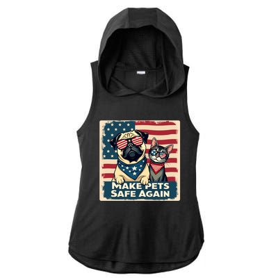 Make Pets Safe Again Democratic Republican Funny Gift Ladies PosiCharge Tri-Blend Wicking Draft Hoodie Tank