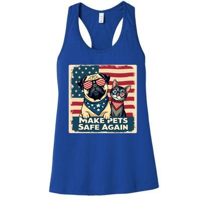 Make Pets Safe Again Democratic Republican Funny Gift Women's Racerback Tank