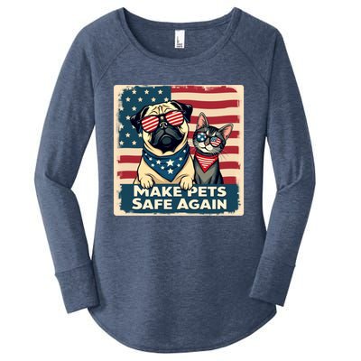 Make Pets Safe Again Democratic Republican Funny Gift Women's Perfect Tri Tunic Long Sleeve Shirt