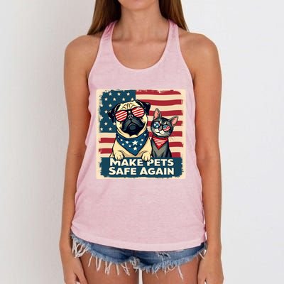 Make Pets Safe Again Democratic Republican Funny Gift Women's Knotted Racerback Tank