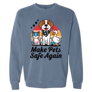 Make Pets Safe Again Trump Vance 2024 Cool Gift Garment-Dyed Sweatshirt